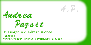 andrea pazsit business card